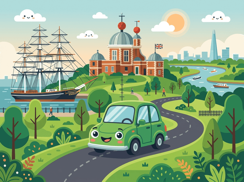Illustration of a London landmark near Greenwich